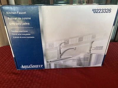 AquaSource  Chrome Single Handle Pull-out Kitchen Faucet Fits Sinks with 4 Holes - Image 1 of 4