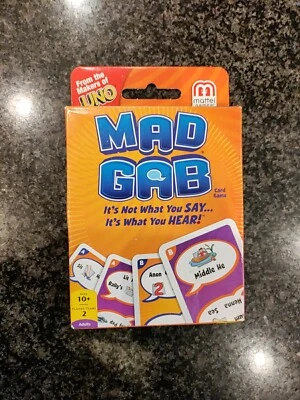 MAD GAB Wacky Wordplay 2-Player/Team CARD GAME Ages 10+ MATTEL 2012 Day/Hear - Image 1 of 3