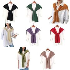 Womens Mens Autumn Ribbed Knit False Collar Shawl Ornament Detachable Solid Colo