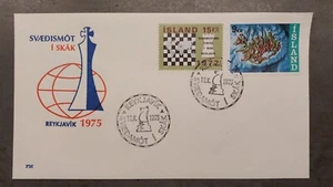 1975 - Sobre de ajedrez Reikiavik SKAK FYI con estampillas Islandia. - Imagen 1 de 1