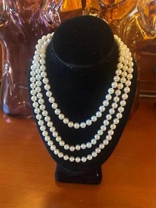 Collar de perlas Mallorca 60" individualmente atado a mano y anudado a 8 mm - Imagen 1 de 4