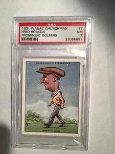1931 Churchman Prominent Golfers Large #7 Fred Robson PSA 7 - Bild 1 von 2