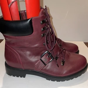 Torrid Burgandy Chunky Hiker Combat Boot NEW Never Worn Size 12W Maroon - Picture 1 of 8