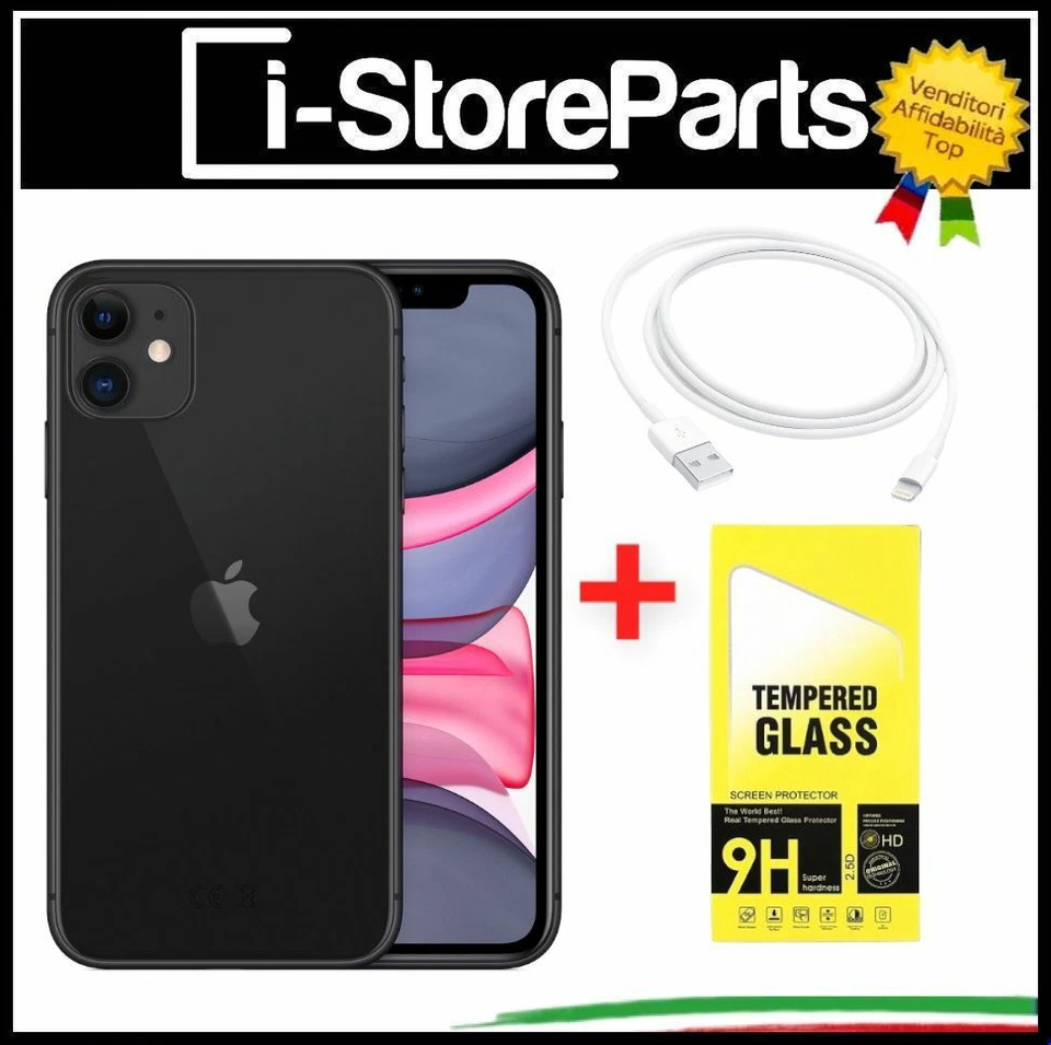 IPHONE 11 RICONDIZIONATO 128GB GRADO A+++ NERO ORIGINALE APPLE RIGENERATO BLACK - Immagine 1 di 1