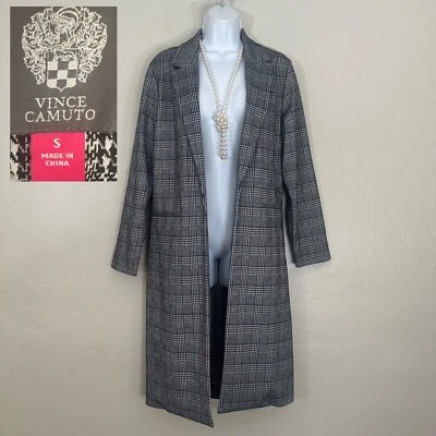 Gabardina abierta Vince Camuto pequeña ligeramente usada frente abierto sin diseño de botones Foto 1 de 4