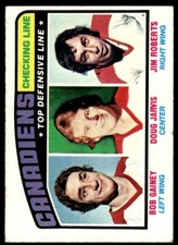 1976-77 Topps Hockey Card Bob Gainey/Doug Jarvis/Jim Roberts Montreal Canadiens