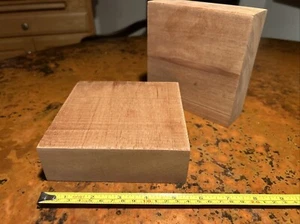 2 AFRICAN MAHOGANY BOWL BLANKS TURNING LUMBER KD WOOD 5.75 X 5.75 X 1.75 - Picture 1 of 3