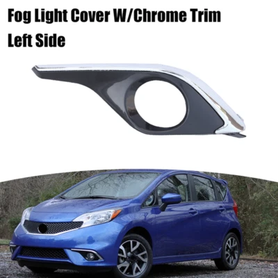 Cubierta de luz antiniebla del lado del conductor con moldura cromada para Nissan Versa Note SR 2014-2016 Foto 1 de 4