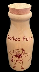 Botella/jarra de leche de porcelana Roy Rogers Stillmeadow con corcho colección rancho 8" - Imagen 1 de 8