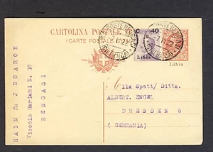 Papelería postal Libia 1922 a Alemania - Imagen 1 de 2
