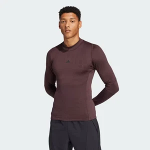 adidas Techfit COLD.RDY Training Long Sleeve Tee Shadow Brown Large IW0667 - Picture 1 of 6