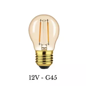 12V LED Filament Bulb G45 2W E27 | Edison Screw, Lamp Light Globe, 12 Volt, ES27 - Picture 1 of 5