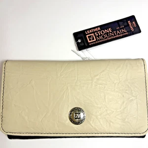 Cartera de cuero Stone Mountain negra con hueso unido - Nueva con etiquetas - Imagen 1 de 8