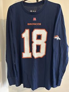T-shirt à manches longues bleu NFL Denver Broncos Peyton Manning #18 taille L