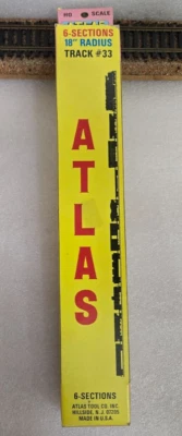 Atlas HO scale 6 sections 18" Radius Track 33 in original box - Image 1 of 4