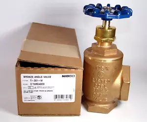 Válvula de ángulo de bronce roscado NIBCO T-301-W 2", NL4BA0D - Imagen 1 de 5