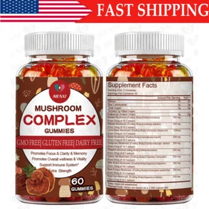 60 Lions Mane Mushroom Extract Gummies Nootropic Brain Booster | Focus | Memory - Picture 1 of 9