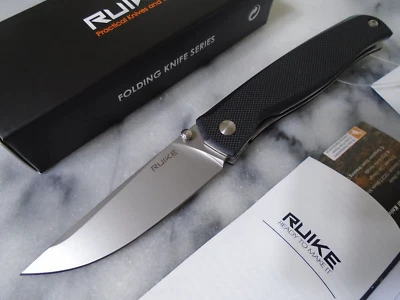 Ruike P661-B Pocket Knife Folder Sandvik 14C28N Steel Black G10 Linerlock New
