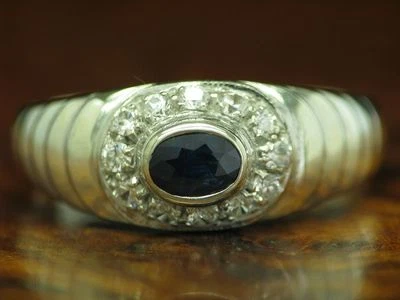 925 Argento Sterling Anello Con Spinello & Zirconi Incastonati / 2,7g / Rg 56 - Immagine 1 di 3