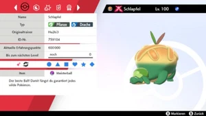 Shiny Schlapfel Appletun Gmax Pokemon Schwert Schild 6DV! + Meisterball  - Bild 1 von 5
