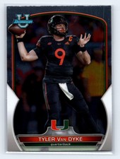 2022 Bowman Univ. Chrome Football #7 Tyler Van Dyke Miami Hurricanes
