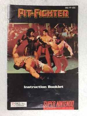 Pit-Fighter (Super Nintendo Entertainment System, 1992) *MANUAL ONLY* - Image 1 of 2