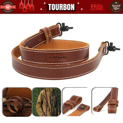 TOURBON Leather Rifle/Shotgun Sling Strap fit for Marlin Ruger w/Swivels Screws - Image 1 of 4