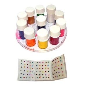 Fashions Liquid Kumkum Bindi Sindoor Tika Forehead 11 Color With 180 Bindi Card - Picture 1 of 3