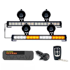 17" LED Emergency Warning Strobe lights Dual Windshield Traffic Advisor Light - Bild 1 von 12