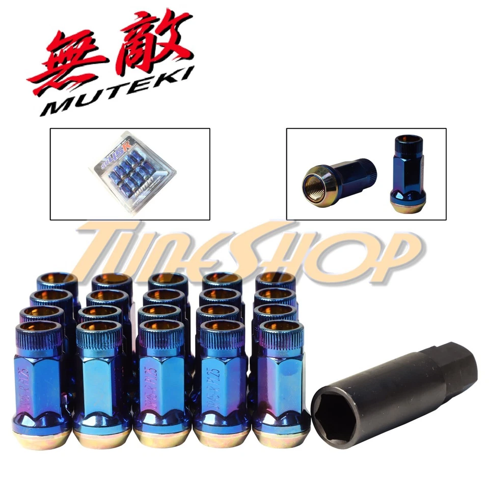 RUEDAS MUTEKI SR45R TUERCAS 12X1.25 1.25 LLANTA BELLOTA EXTREMO ABIERTO AZUL ARDIENTE S Foto 1 de 2