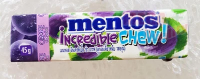Mentos Incredible Chew Candy Chewy Fruity Bouncy - GRAPE Flavour 45g. - Изображение 1 из 2