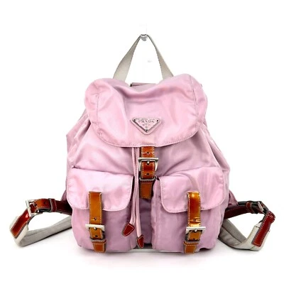 Mochila PRADA náilon rosa autêntica - Imagem 1 de 4