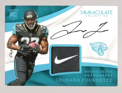 LEONARD FOURNETTE 2017 PANINI IMMACULATE COLLECTION NIKE LOGO PATCH/AUTO RC 1/1 - Image 1 of 2