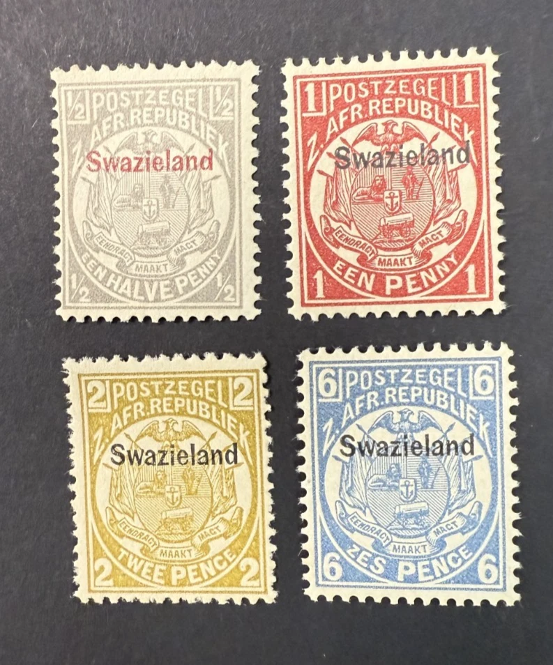 Sellos Escudo de armas de Suazilandia MH 1889 OP, SC 1-4 (4 sellos, juego de piezas) como en la foto Foto 1 de 1