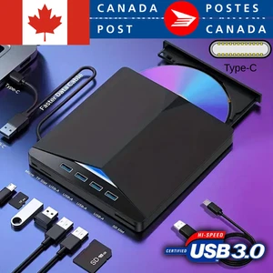 7 Port External DVD Drive CD USB 3.0 Type C Writer Burner Player Laptop PC NEW - Picture 1 of 7