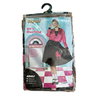 Spirit Halloween 50's Darling Costume Size Large Poodle Skirt Satin Jacket Top * - Image 1 of 4