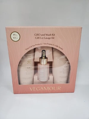 Vegamour GRO and Wash Hair Kit shampoo, conditioner & serum NEW Full Size  - image 1 of 3