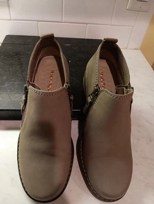 Mujer Hush Puppies Mazin Cayto Talla 6 Botines Tobillo Taupe Cremallera Lateral Gamuza Nubuck Foto 1 de 4