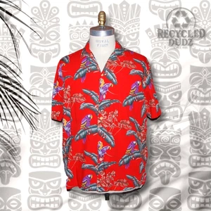 Camisa Hawaiana Para Hombre Grande Pájaro Selva Roja 100% Algodón Paradise Found #1 - Imagen 1 de 6