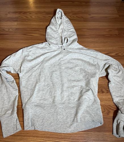 UNDERCOVER Felpa con cappuccio sportiva Victoria's Secret grigia tasche morbido cotone logo taglia M