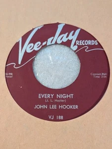 BLUES John Lee Hooker Every Night / Trouble Blues VeeJay 188 1956 VG+ - Picture 1 of 2