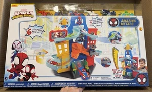 Marvel Spidey and Friends Amazing Metals City 24" Tall Track Set w/ 6 Cars NEW - Picture 1 of 3