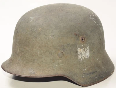 Original WWII German M35 NS66 Stahlhelm Helmet - Image 1 of 4