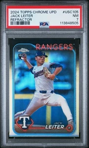 2024 Topps Chrome Update Jack Leiter Refractor RC #USC105 PSA 7 - Imagen 1 de 2