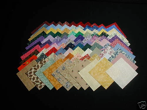 100 DIFFERENT 3-INCH CALICO 100% COTTON FABRIC QUILT SQUARES - MANY VINTAGE - Image 1 of 1