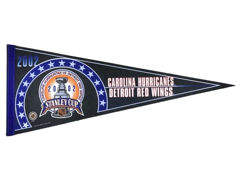2002 CAROLINA HURRICANES vs DETROIT RED WINGS STANLEY CUP FULL SIZE 30" PENNANT Cover