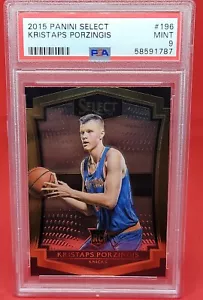 2015 Panini Select Kristaps Porzingis Rookie RC NBA Playoffs Celtics PSA 9 - Bild 1 von 2