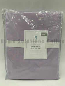 Juego de sábanas de satén orgánico supersuave Pottery Barn Kids lavanda doble #A1305 - Imagen 1 de 4