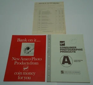 GAF Ansco Consumer Photographic Products 1966 Katalog Preisliste Ordner 3 Artikel - Bild 1 von 4