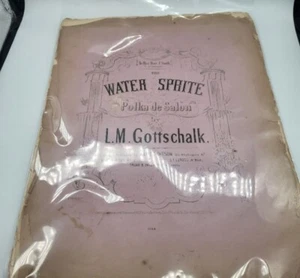 Antique The Water Sprite Polka De Salon Ditson & Co. Boston 1882 Sheet Music - Picture 1 of 4